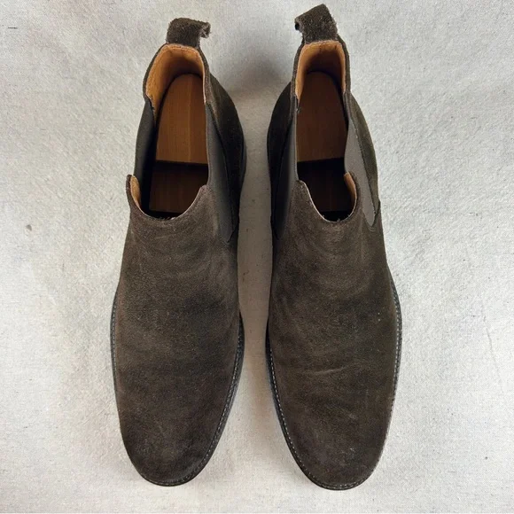 Johnston & Murphy Men’s 13M Dark Brown 'Hartley' Suede Chelsea Boots - Picture 6 of 12